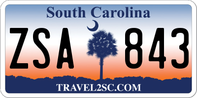 SC license plate ZSA843