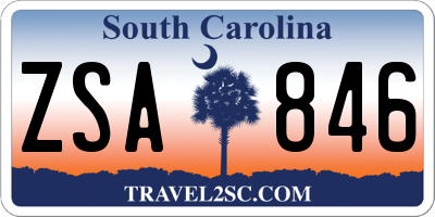 SC license plate ZSA846