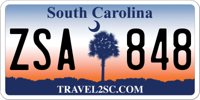 SC license plate ZSA848