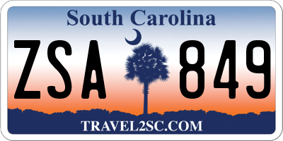 SC license plate ZSA849