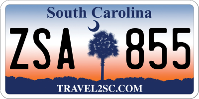 SC license plate ZSA855
