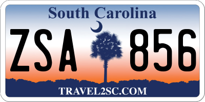 SC license plate ZSA856