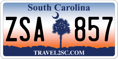 SC license plate ZSA857