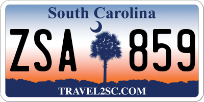 SC license plate ZSA859