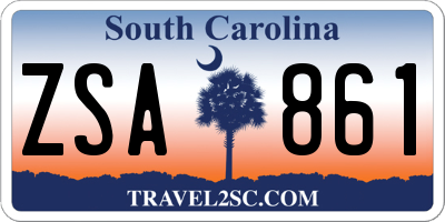 SC license plate ZSA861