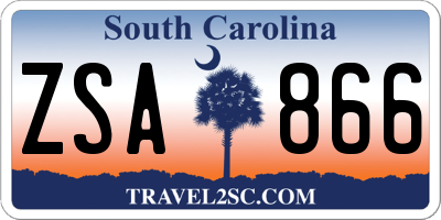 SC license plate ZSA866