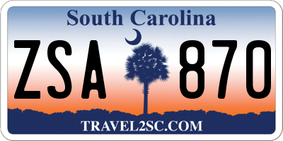 SC license plate ZSA870
