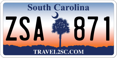 SC license plate ZSA871