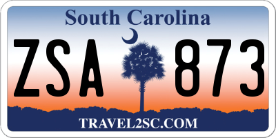 SC license plate ZSA873