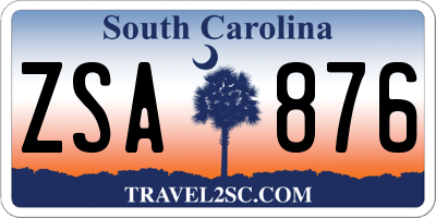 SC license plate ZSA876