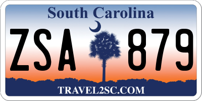 SC license plate ZSA879