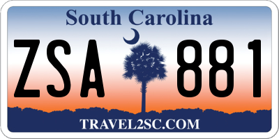 SC license plate ZSA881