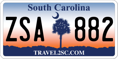 SC license plate ZSA882