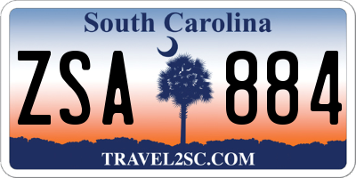 SC license plate ZSA884