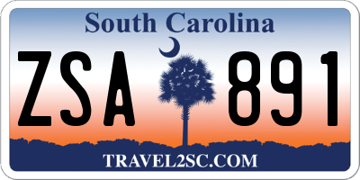 SC license plate ZSA891
