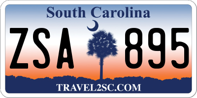 SC license plate ZSA895