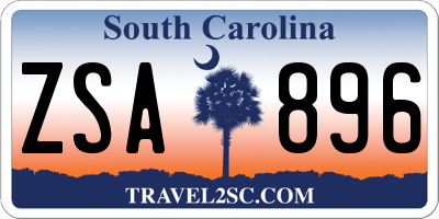 SC license plate ZSA896