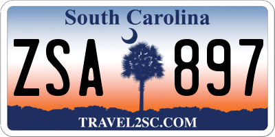 SC license plate ZSA897