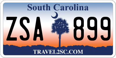 SC license plate ZSA899