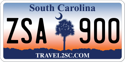 SC license plate ZSA900