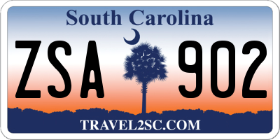 SC license plate ZSA902