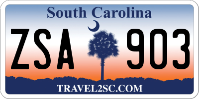 SC license plate ZSA903