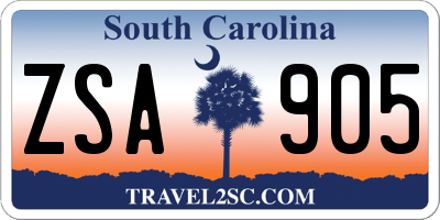 SC license plate ZSA905