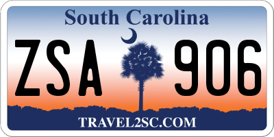 SC license plate ZSA906