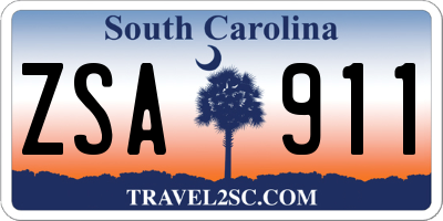 SC license plate ZSA911
