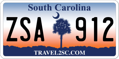 SC license plate ZSA912