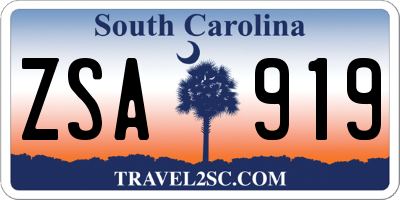 SC license plate ZSA919