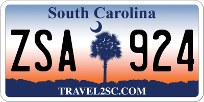 SC license plate ZSA924
