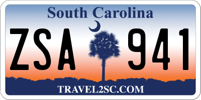 SC license plate ZSA941