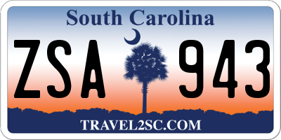 SC license plate ZSA943