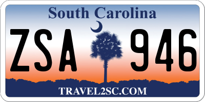 SC license plate ZSA946