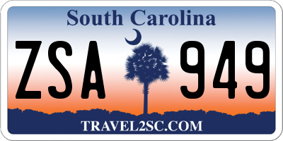 SC license plate ZSA949