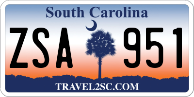 SC license plate ZSA951