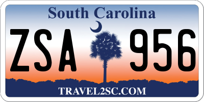 SC license plate ZSA956
