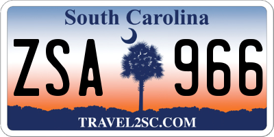 SC license plate ZSA966