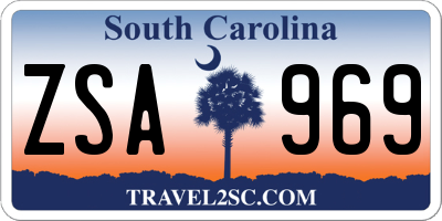 SC license plate ZSA969