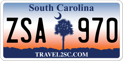 SC license plate ZSA970