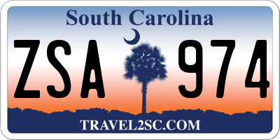 SC license plate ZSA974