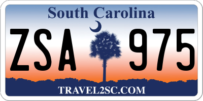 SC license plate ZSA975