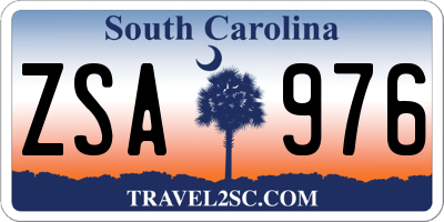 SC license plate ZSA976