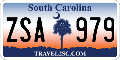 SC license plate ZSA979