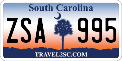 SC license plate ZSA995