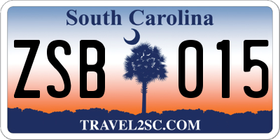 SC license plate ZSB015