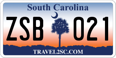 SC license plate ZSB021