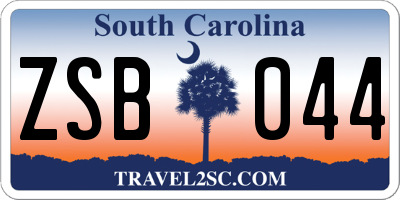 SC license plate ZSB044