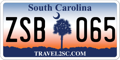SC license plate ZSB065